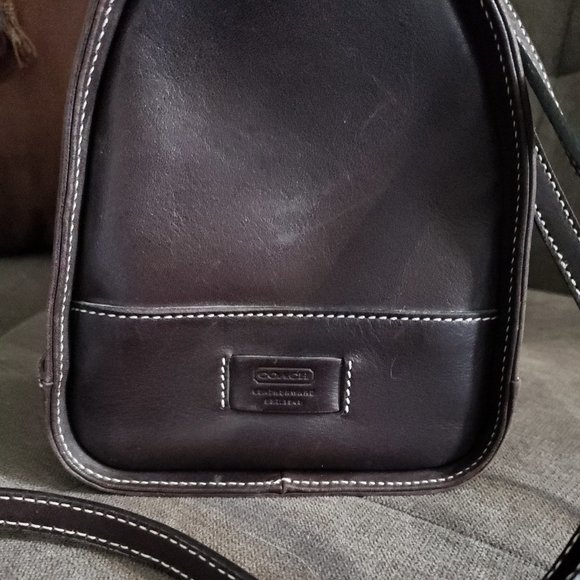 Coach double handle satchel w/white stitching - Picture 5 of 7